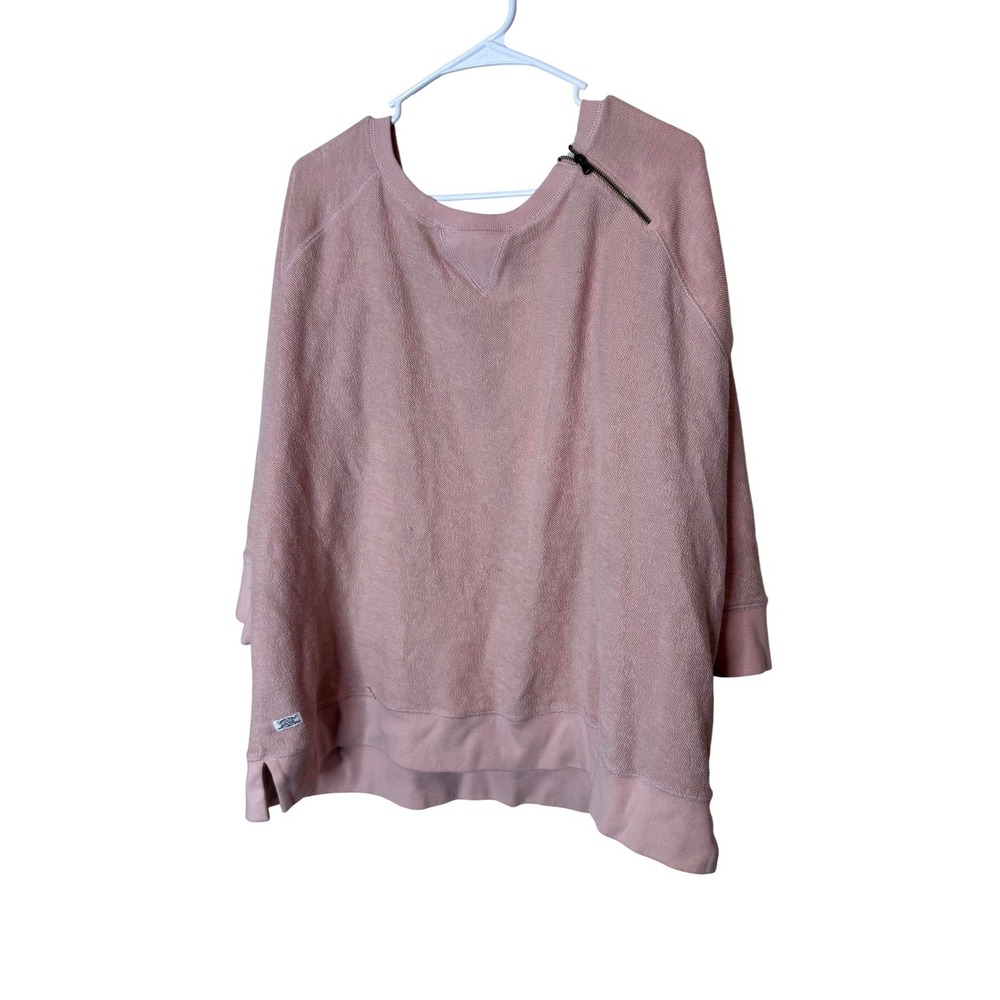 Lauren Ralph Lauren Sweater Womens‎ XL Pink 100% Cotton Raglan 1/4 Zip Pullover